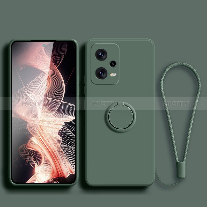 Coque Ultra Fine Silicone Souple Housse Etui avec Support Bague Anneau Aimante Magnetique pour Xiaomi Redmi Note 12 5G Plus