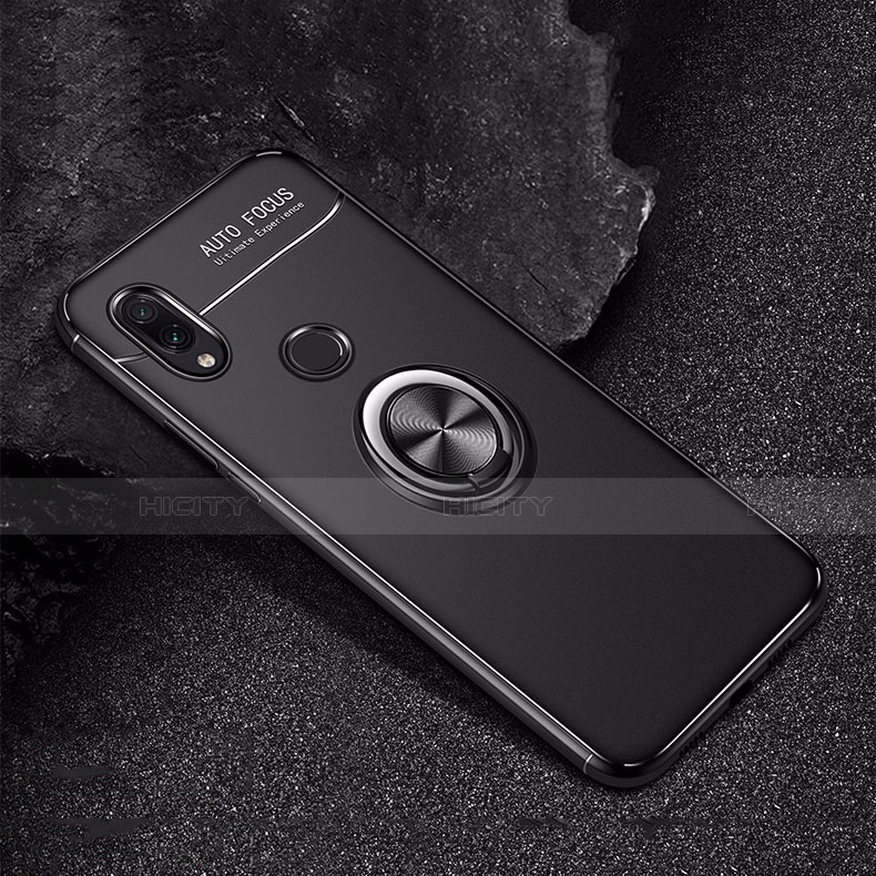 Coque Ultra Fine Silicone Souple Housse Etui avec Support Bague Anneau Aimante Magnetique pour Xiaomi Redmi Note 7 Pro Noir Plus