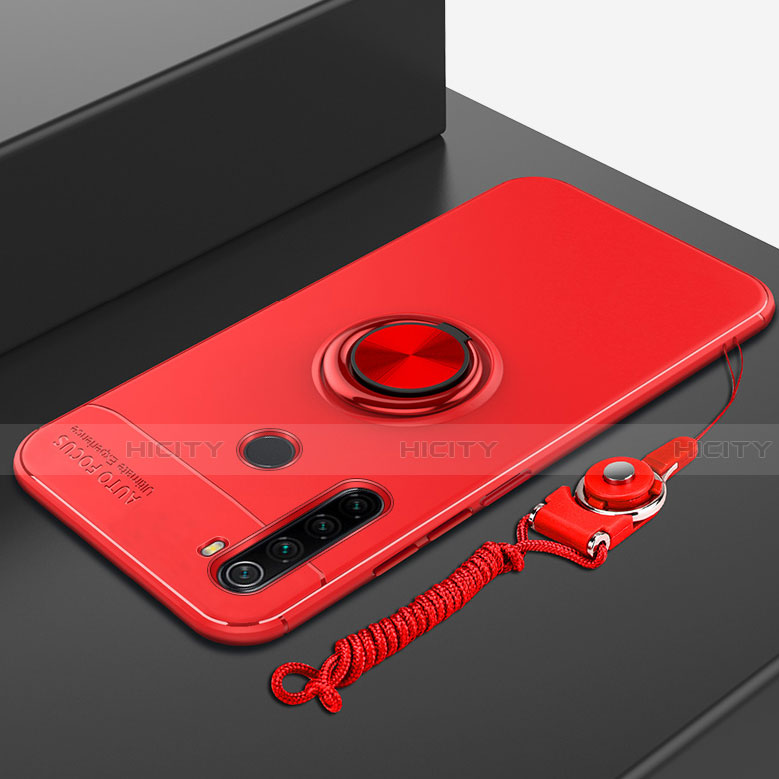 Coque Ultra Fine Silicone Souple Housse Etui avec Support Bague Anneau Aimante Magnetique pour Xiaomi Redmi Note 8 Rouge Plus