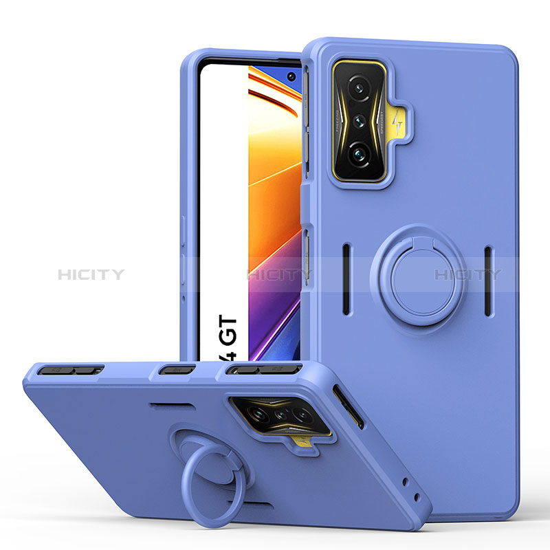 Coque Ultra Fine Silicone Souple Housse Etui avec Support Bague Anneau Aimante Magnetique QW1 pour Xiaomi Poco F4 GT 5G Plus