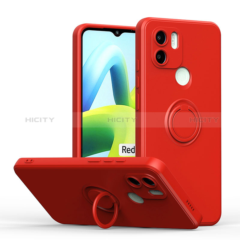 Coque Ultra Fine Silicone Souple Housse Etui avec Support Bague Anneau Aimante Magnetique QW1 pour Xiaomi Redmi A1 Plus Rouge Plus