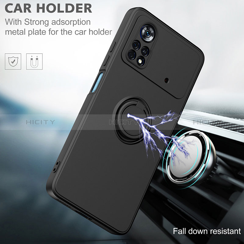 Coque Ultra Fine Silicone Souple Housse Etui avec Support Bague Anneau Aimante Magnetique QW1 pour Xiaomi Redmi Note 11E Pro 5G Plus