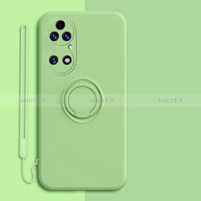 Coque Ultra Fine Silicone Souple Housse Etui avec Support Bague Anneau Aimante Magnetique S01 pour Huawei P50 Pro Pastel Vert Plus