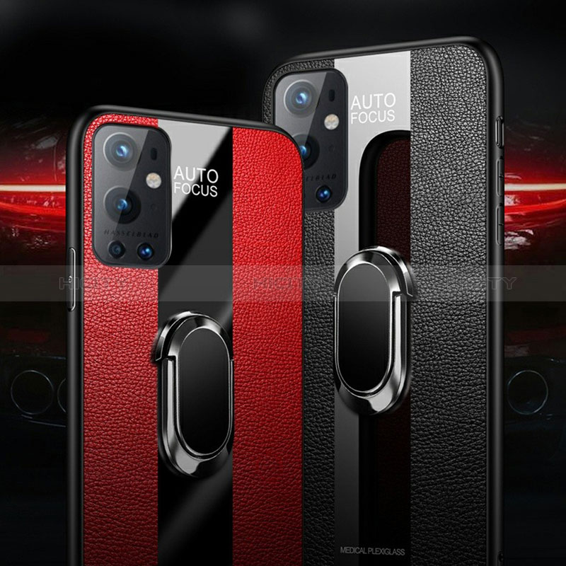 Coque Ultra Fine Silicone Souple Housse Etui avec Support Bague Anneau Aimante Magnetique S01 pour OnePlus 9 Pro 5G Plus