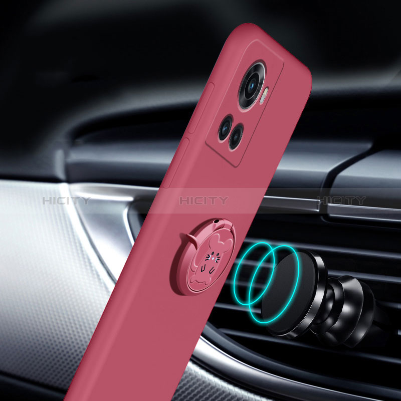 Coque Ultra Fine Silicone Souple Housse Etui avec Support Bague Anneau Aimante Magnetique S01 pour OnePlus Ace 5G Plus