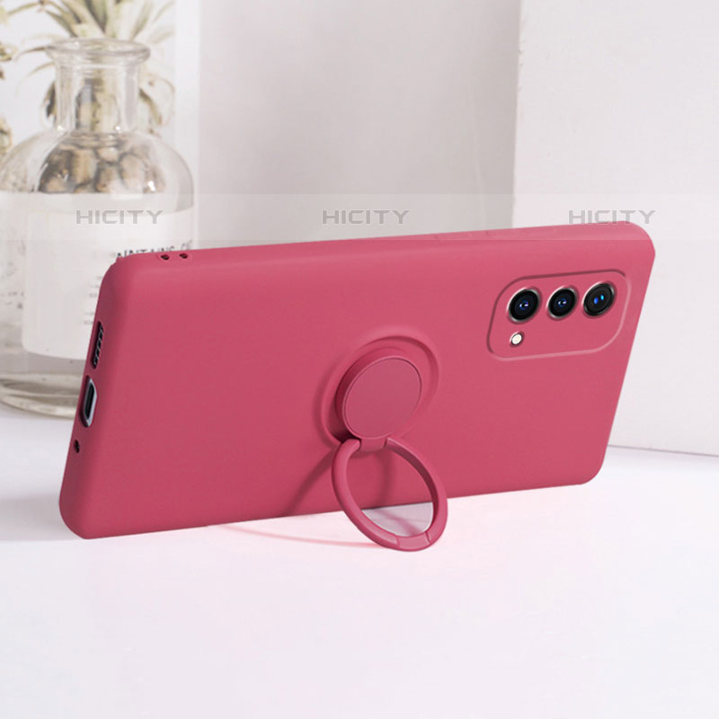 Coque Ultra Fine Silicone Souple Housse Etui avec Support Bague Anneau Aimante Magnetique S01 pour OnePlus Nord N200 5G Plus