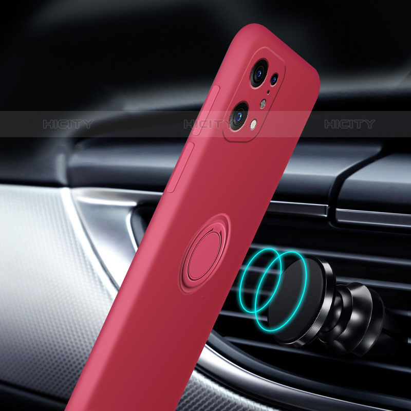 Coque Ultra Fine Silicone Souple Housse Etui avec Support Bague Anneau Aimante Magnetique S01 pour Oppo Find X5 Pro 5G Plus