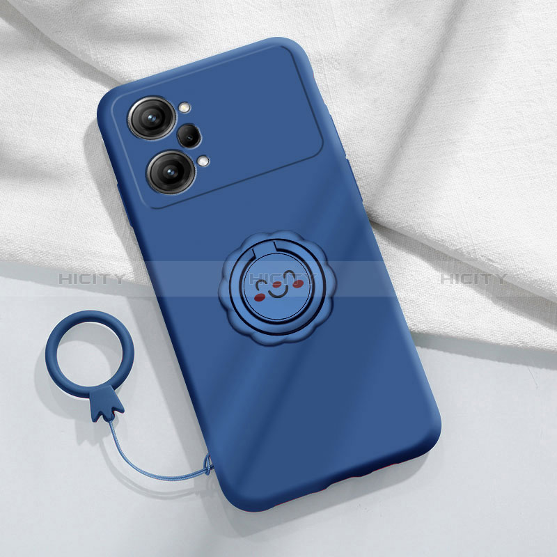 Coque Ultra Fine Silicone Souple Housse Etui avec Support Bague Anneau Aimante Magnetique S01 pour Oppo K10 Pro 5G Bleu Plus