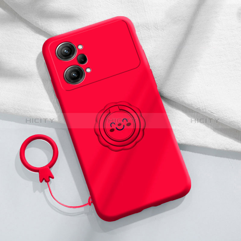 Coque Ultra Fine Silicone Souple Housse Etui avec Support Bague Anneau Aimante Magnetique S01 pour Oppo K10 Pro 5G Rouge Plus