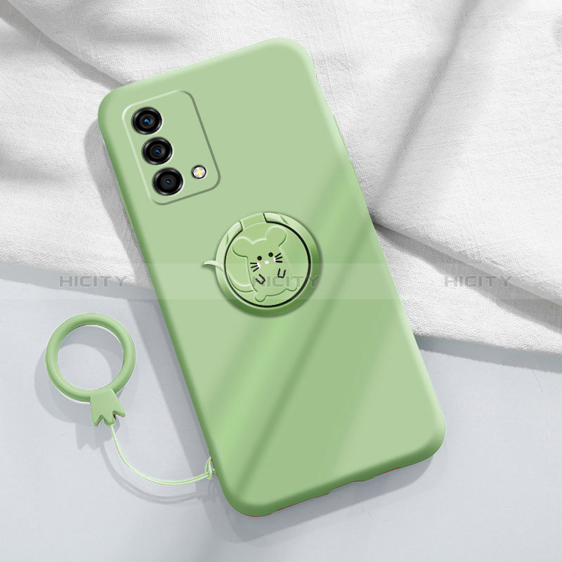 Coque Ultra Fine Silicone Souple Housse Etui avec Support Bague Anneau Aimante Magnetique S01 pour Oppo K9 5G Vert Plus