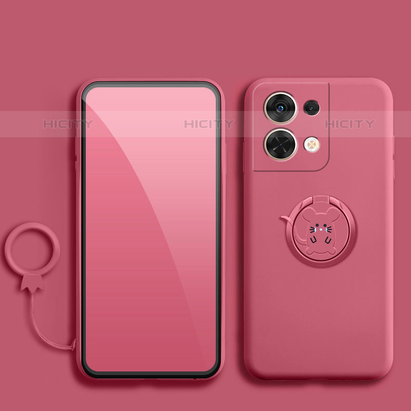 Coque Ultra Fine Silicone Souple Housse Etui avec Support Bague Anneau Aimante Magnetique S01 pour Oppo Reno9 Pro 5G Plus