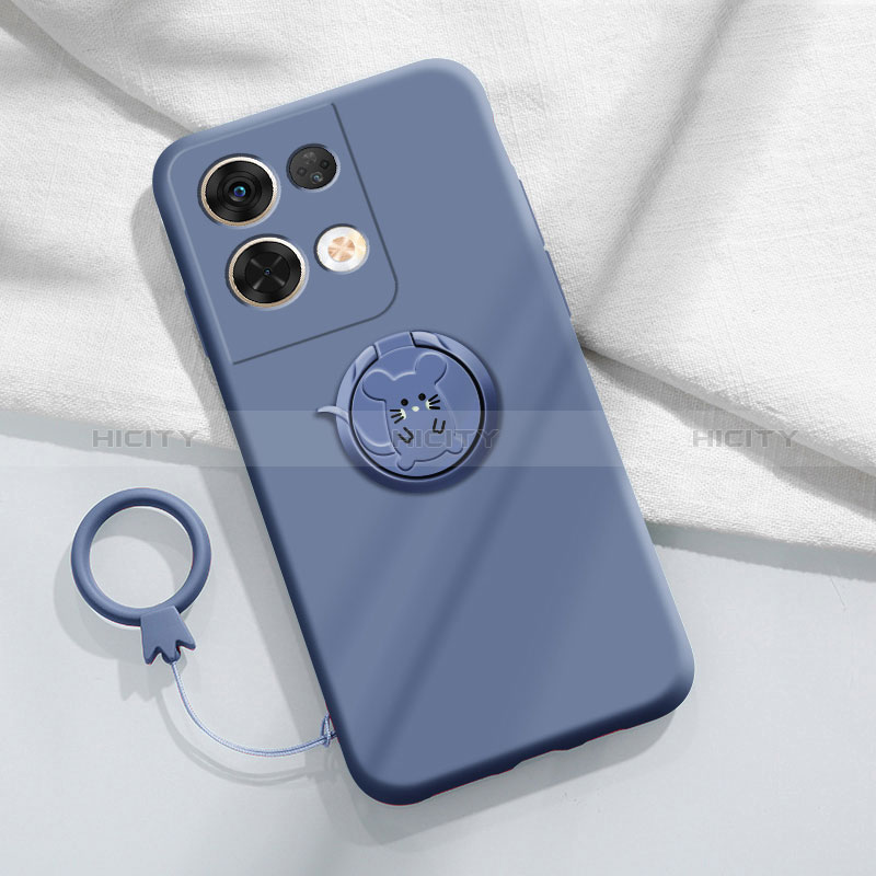 Coque Ultra Fine Silicone Souple Housse Etui avec Support Bague Anneau Aimante Magnetique S01 pour Oppo Reno9 Pro+ Plus 5G Plus