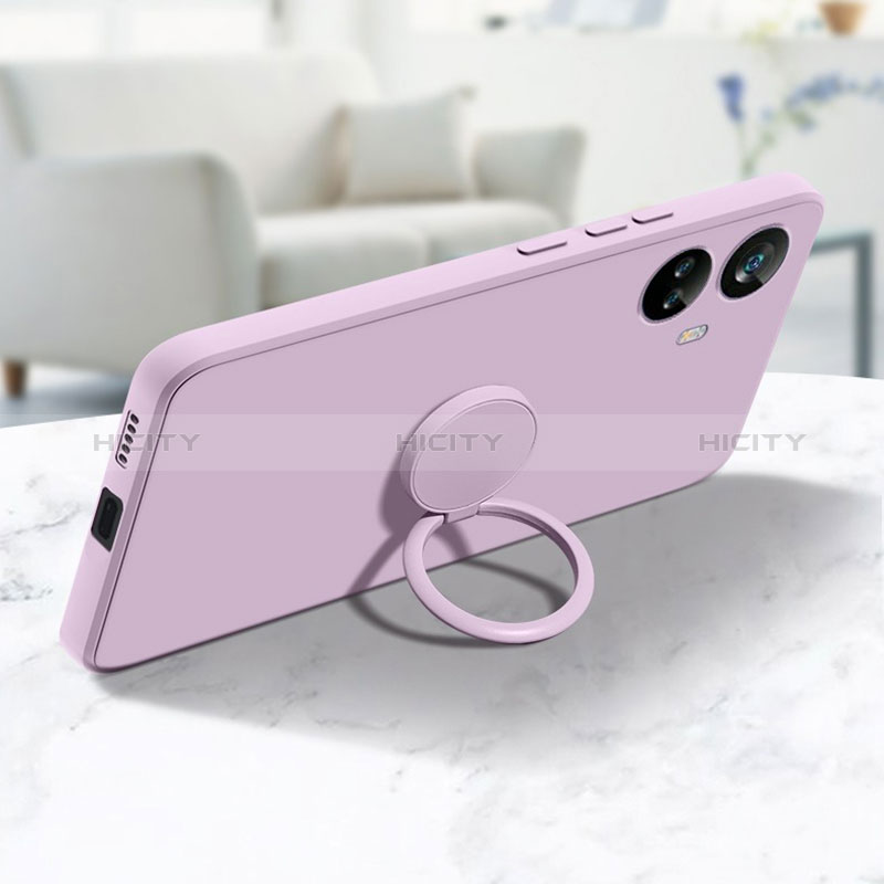 Coque Ultra Fine Silicone Souple Housse Etui avec Support Bague Anneau Aimante Magnetique S01 pour Realme 10 Pro+ Plus 5G Plus