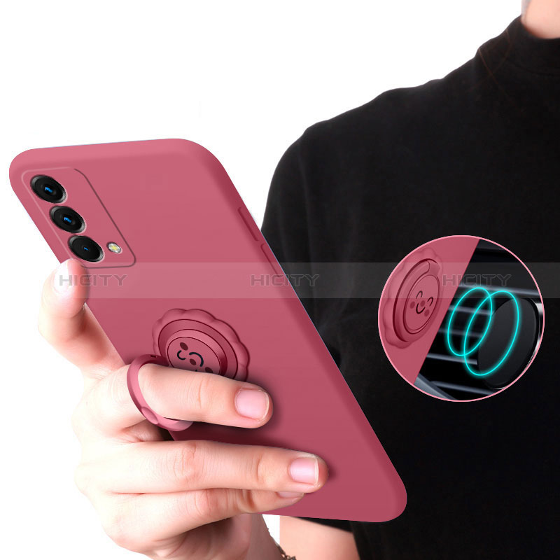 Coque Ultra Fine Silicone Souple Housse Etui avec Support Bague Anneau Aimante Magnetique S01 pour Realme GT Master 5G Plus