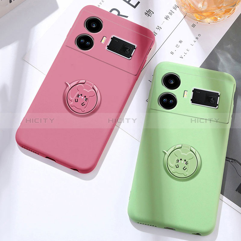 Coque Ultra Fine Silicone Souple Housse Etui avec Support Bague Anneau Aimante Magnetique S01 pour Realme GT Neo5 240W 5G Plus