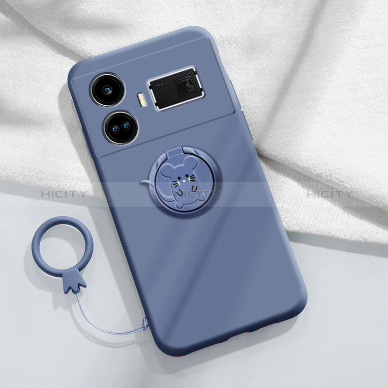 Coque Ultra Fine Silicone Souple Housse Etui avec Support Bague Anneau Aimante Magnetique S01 pour Realme GT Neo5 240W 5G Plus