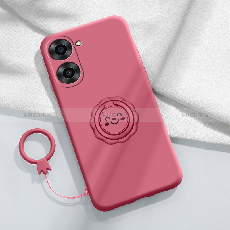 Coque Ultra Fine Silicone Souple Housse Etui avec Support Bague Anneau Aimante Magnetique S01 pour Realme Q5x 5G Plus