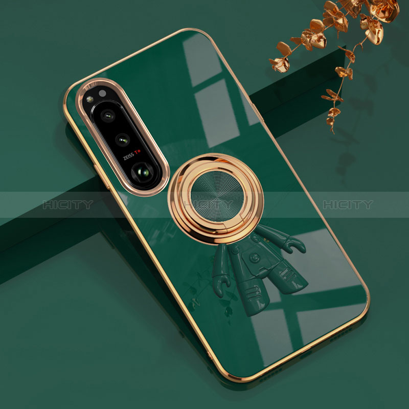 Coque Ultra Fine Silicone Souple Housse Etui avec Support Bague Anneau Aimante Magnetique S01 pour Sony Xperia 1 IV SO-51C Plus