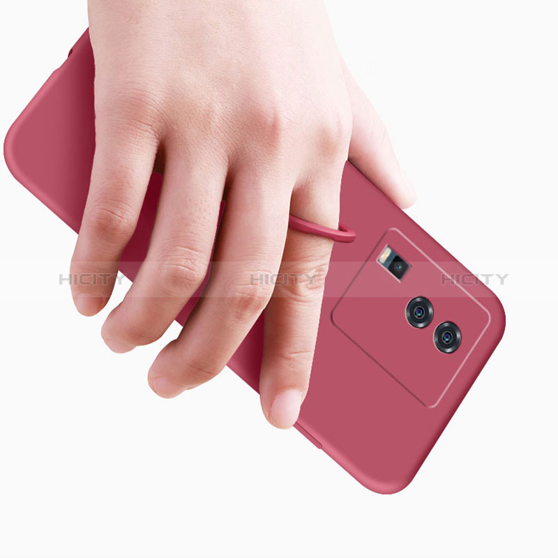 Coque Ultra Fine Silicone Souple Housse Etui avec Support Bague Anneau Aimante Magnetique S01 pour Vivo iQOO Neo7 5G Plus