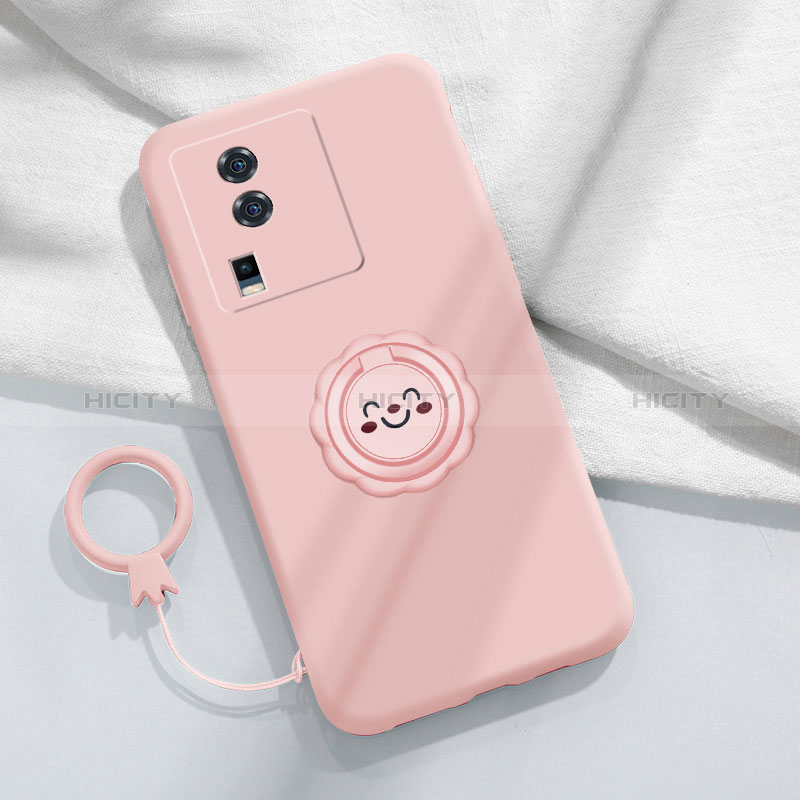 Coque Ultra Fine Silicone Souple Housse Etui avec Support Bague Anneau Aimante Magnetique S01 pour Vivo iQOO Neo7 5G Plus