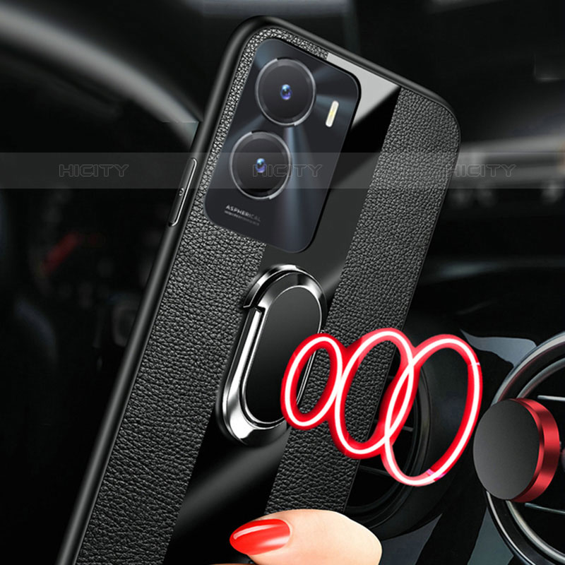 Coque Ultra Fine Silicone Souple Housse Etui avec Support Bague Anneau Aimante Magnetique S01 pour Vivo iQOO Z7i 5G Plus