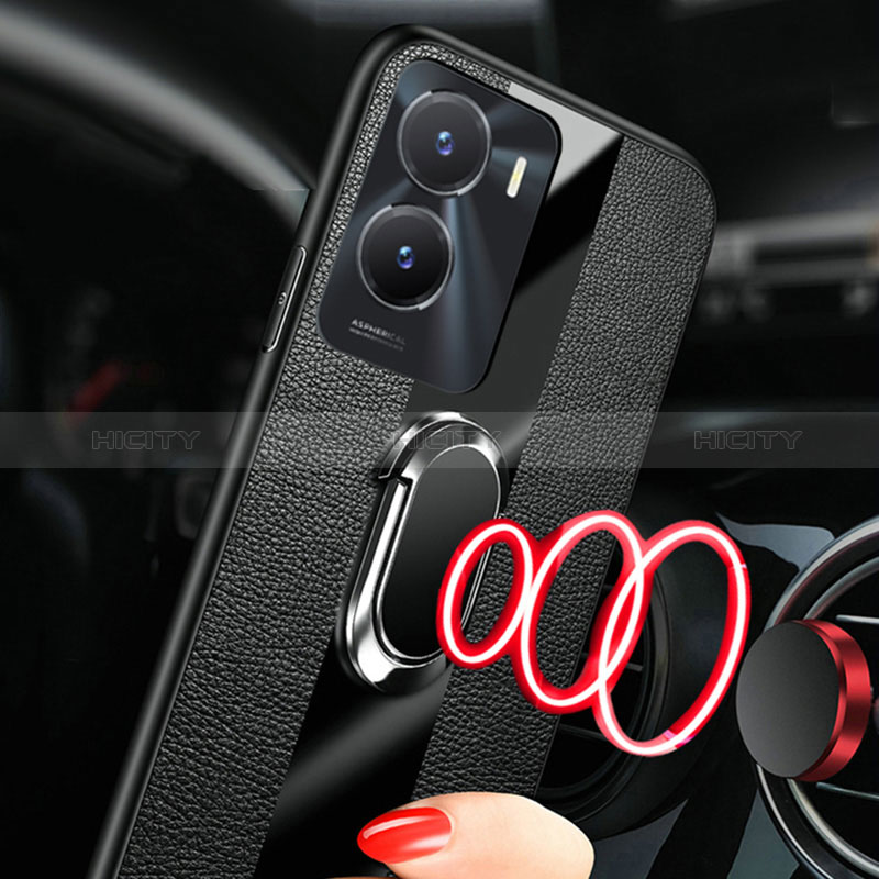 Coque Ultra Fine Silicone Souple Housse Etui avec Support Bague Anneau Aimante Magnetique S01 pour Vivo T2x 5G V2253 Plus