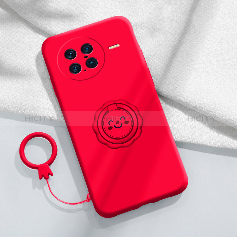 Coque Ultra Fine Silicone Souple Housse Etui avec Support Bague Anneau Aimante Magnetique S01 pour Vivo X Note Rouge Plus