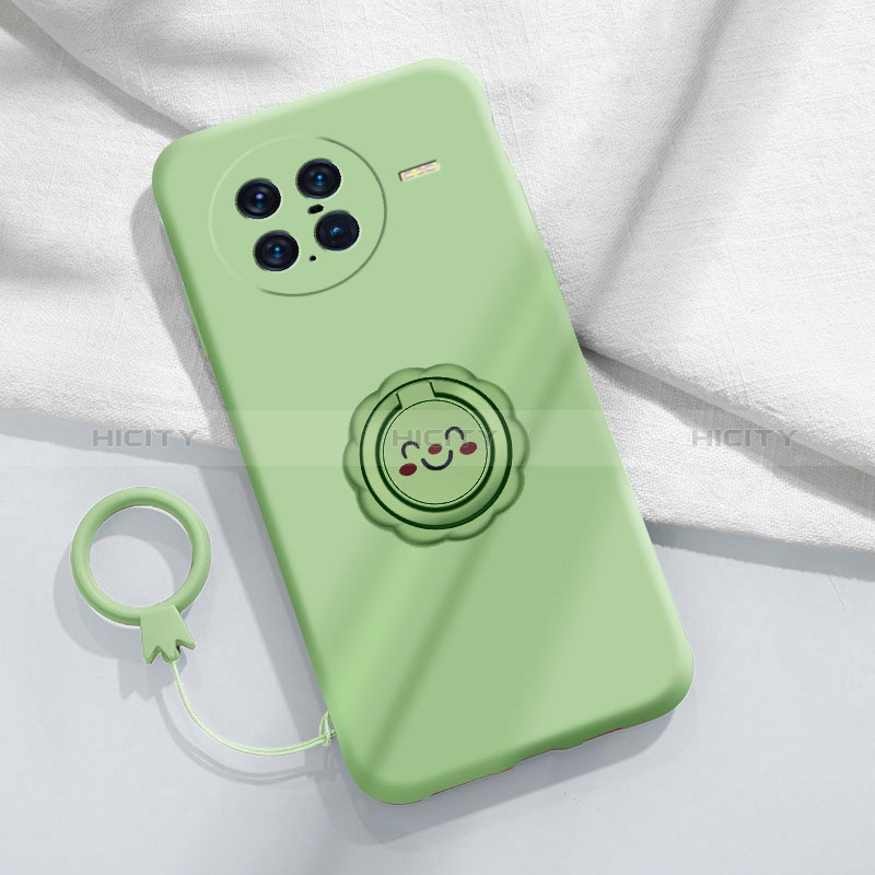 Coque Ultra Fine Silicone Souple Housse Etui avec Support Bague Anneau Aimante Magnetique S01 pour Vivo X Note Vert Plus