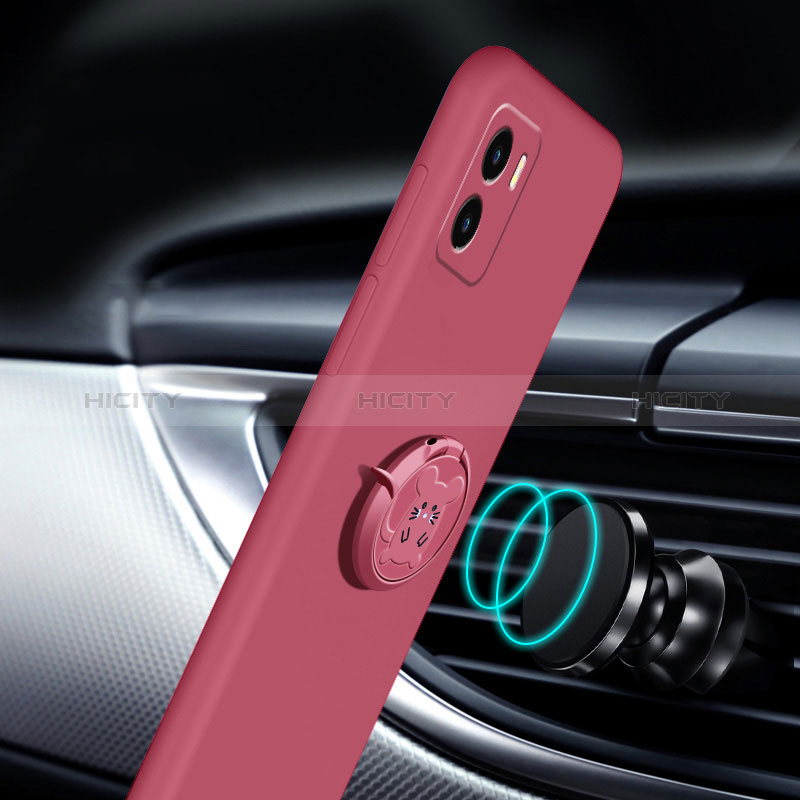 Coque Ultra Fine Silicone Souple Housse Etui avec Support Bague Anneau Aimante Magnetique S01 pour Vivo Y01A Plus