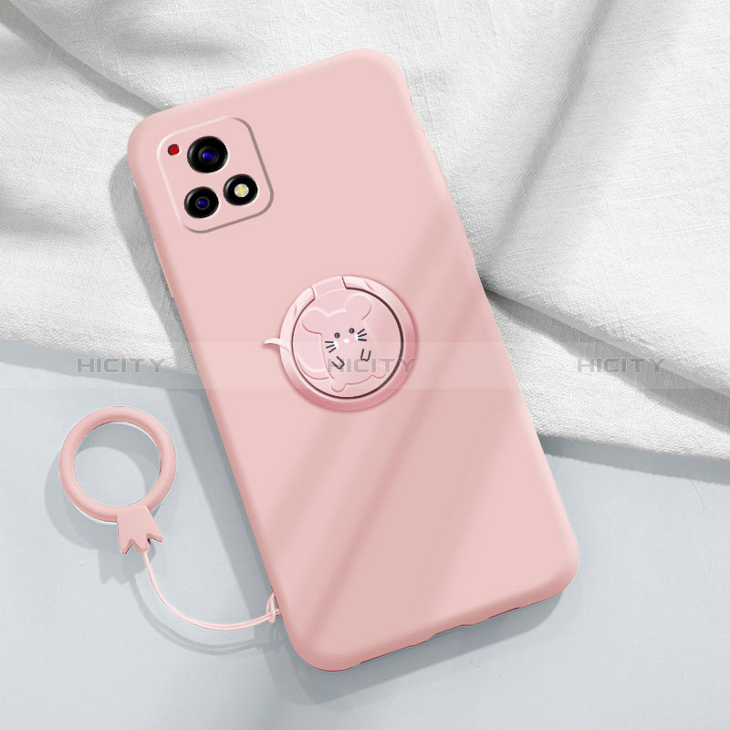 Coque Ultra Fine Silicone Souple Housse Etui avec Support Bague Anneau Aimante Magnetique S01 pour Vivo Y31s 5G Plus