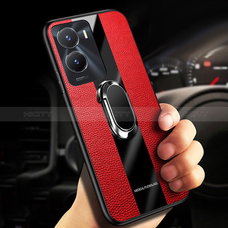 Coque Ultra Fine Silicone Souple Housse Etui avec Support Bague Anneau Aimante Magnetique S01 pour Vivo Y35m 5G Plus