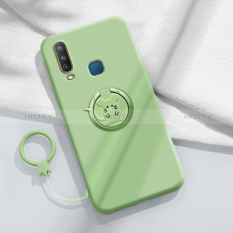 Coque Ultra Fine Silicone Souple Housse Etui avec Support Bague Anneau Aimante Magnetique S01 pour Vivo Y3s Plus