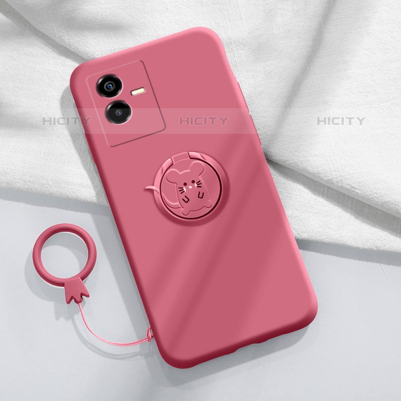 Coque Ultra Fine Silicone Souple Housse Etui avec Support Bague Anneau Aimante Magnetique S01 pour Vivo Y73t Plus