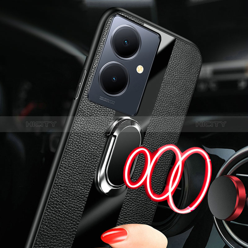 Coque Ultra Fine Silicone Souple Housse Etui avec Support Bague Anneau Aimante Magnetique S01 pour Vivo Y78 5G Plus