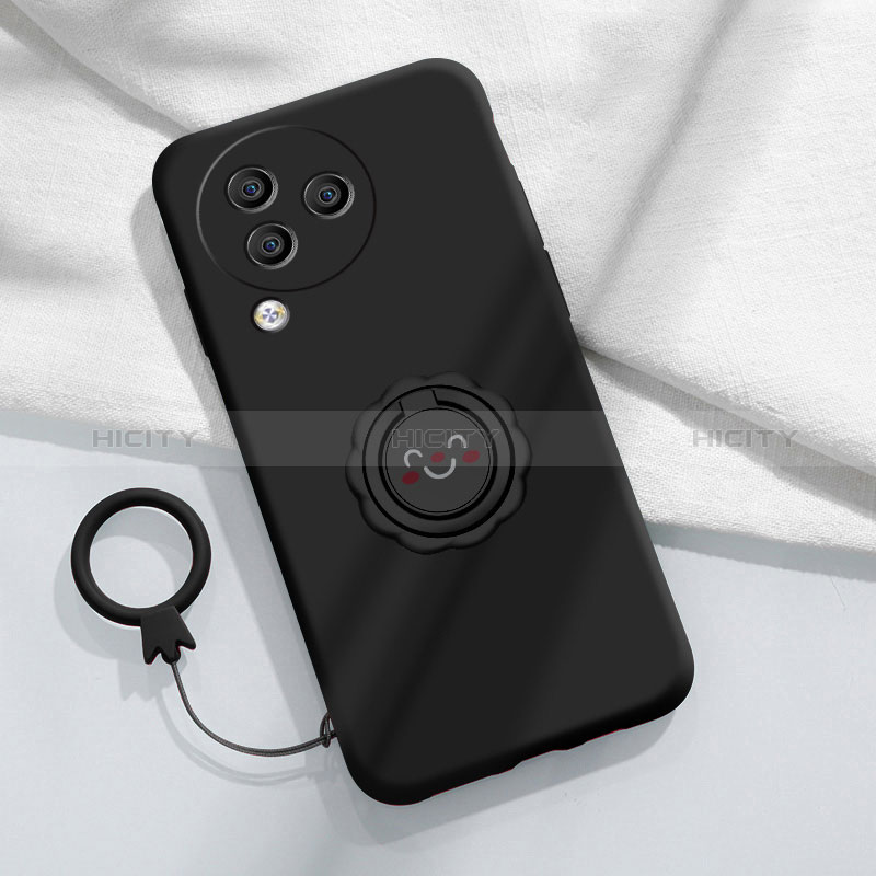 Coque Ultra Fine Silicone Souple Housse Etui avec Support Bague Anneau Aimante Magnetique S01 pour Xiaomi Civi 3 5G Noir Plus