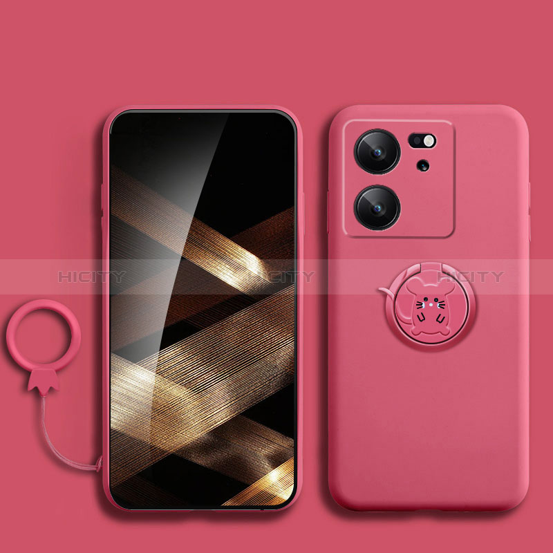 Coque Ultra Fine Silicone Souple Housse Etui avec Support Bague Anneau Aimante Magnetique S01 pour Xiaomi Redmi K60 Ultra 5G Plus