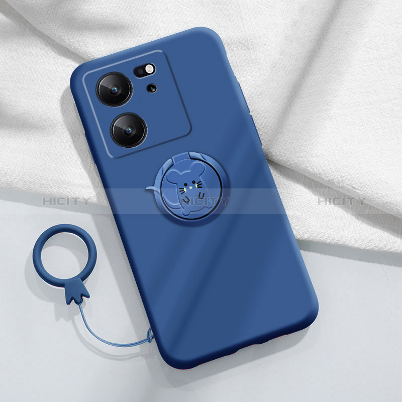 Coque Ultra Fine Silicone Souple Housse Etui avec Support Bague Anneau Aimante Magnetique S01 pour Xiaomi Redmi K60 Ultra 5G Plus