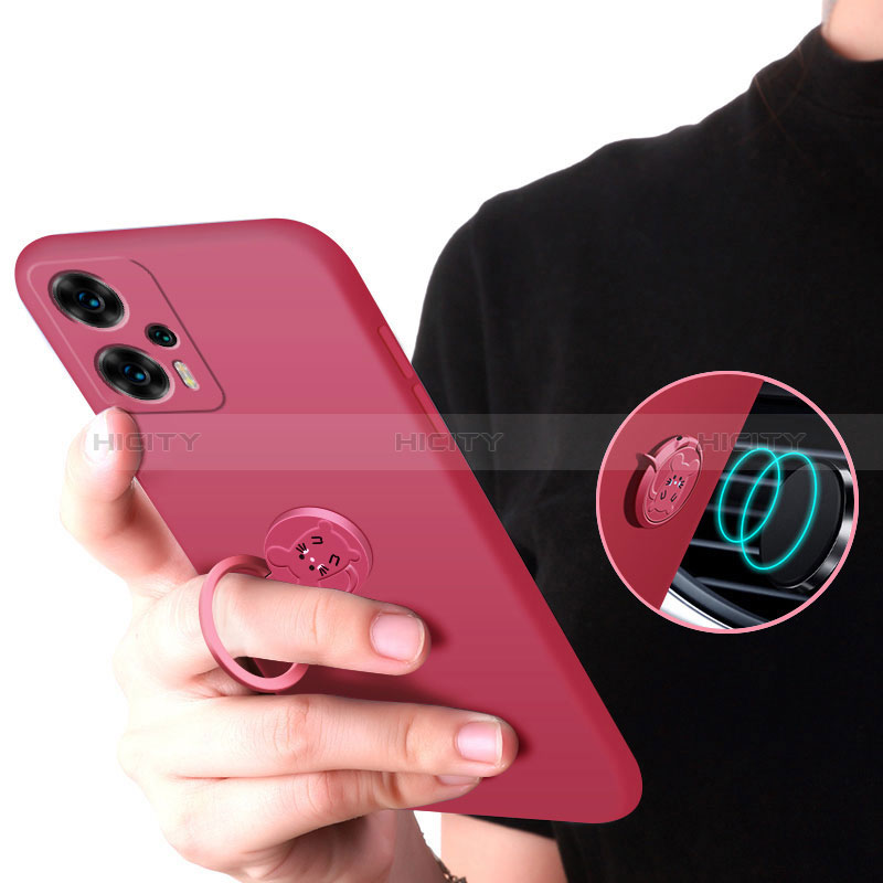 Coque Ultra Fine Silicone Souple Housse Etui avec Support Bague Anneau Aimante Magnetique S01 pour Xiaomi Redmi Note 12 Turbo 5G Plus