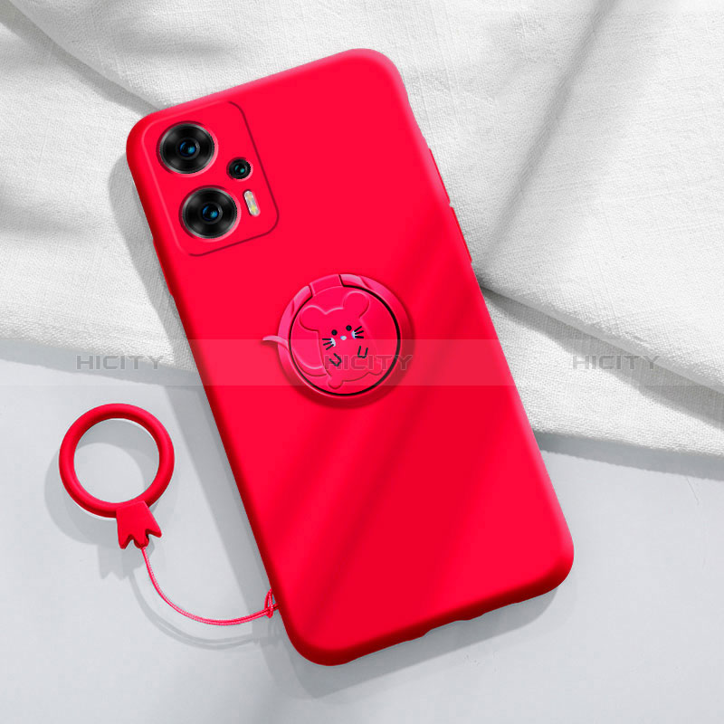 Coque Ultra Fine Silicone Souple Housse Etui avec Support Bague Anneau Aimante Magnetique S01 pour Xiaomi Redmi Note 12 Turbo 5G Plus