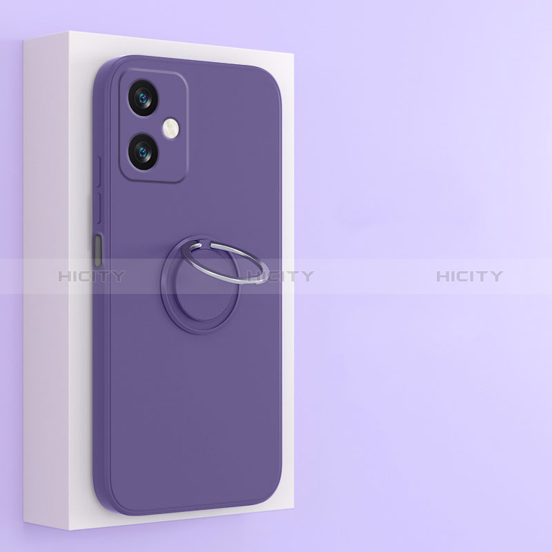 Coque Ultra Fine Silicone Souple Housse Etui avec Support Bague Anneau Aimante Magnetique S01 pour Xiaomi Redmi Note 12R Pro 5G Violet Plus