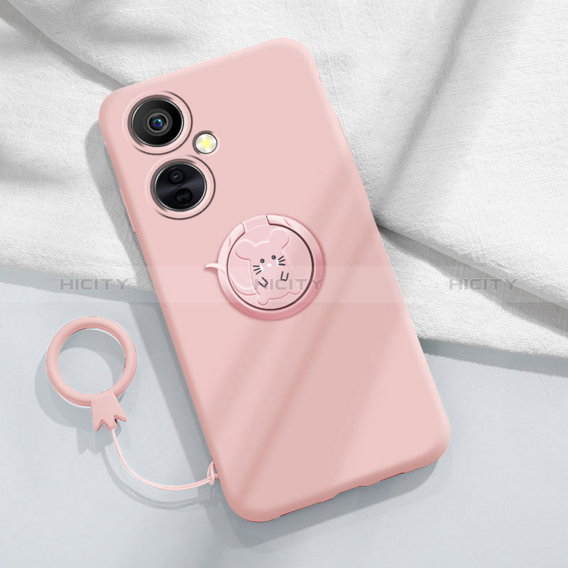 Coque Ultra Fine Silicone Souple Housse Etui avec Support Bague Anneau Aimante Magnetique S02 pour OnePlus Nord CE 3 5G Plus