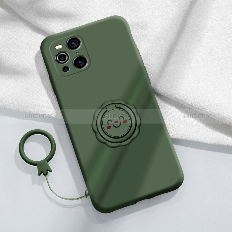 Coque Ultra Fine Silicone Souple Housse Etui avec Support Bague Anneau Aimante Magnetique S02 pour Oppo Find X3 5G Plus