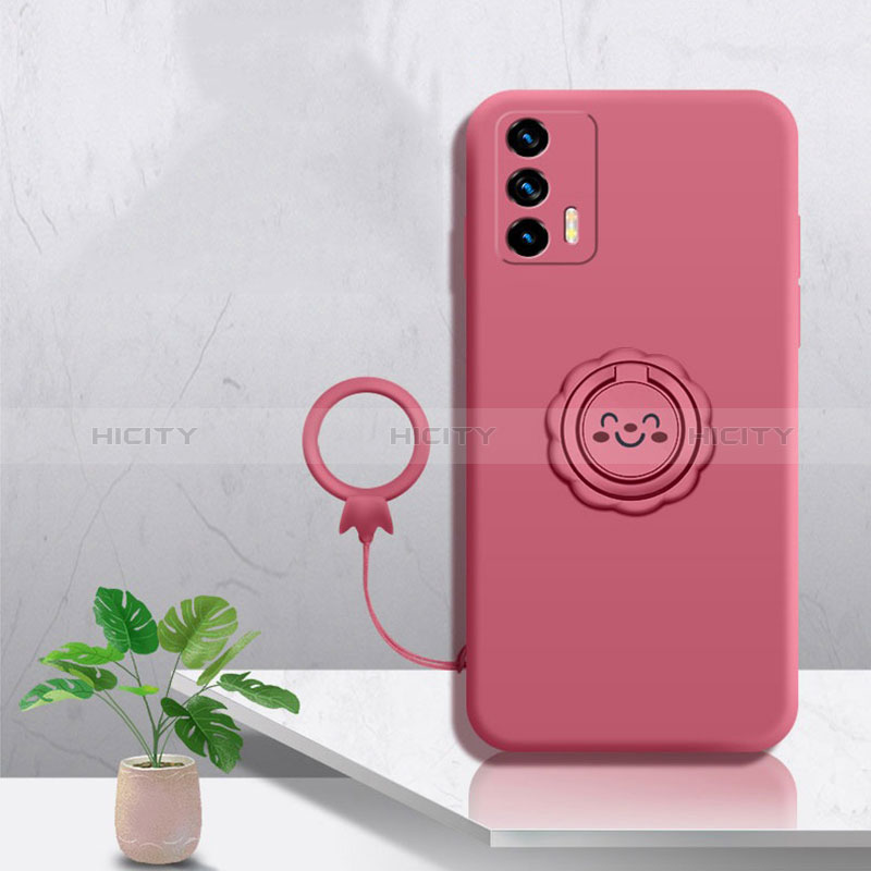 Coque Ultra Fine Silicone Souple Housse Etui avec Support Bague Anneau Aimante Magnetique S02 pour Realme GT Master 5G Plus