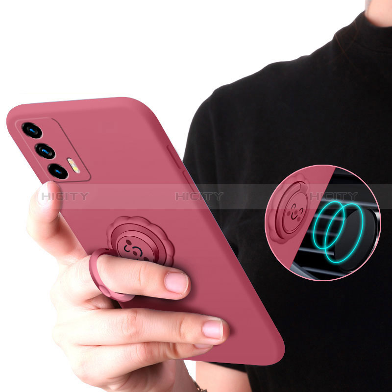 Coque Ultra Fine Silicone Souple Housse Etui avec Support Bague Anneau Aimante Magnetique S02 pour Realme GT Master 5G Plus