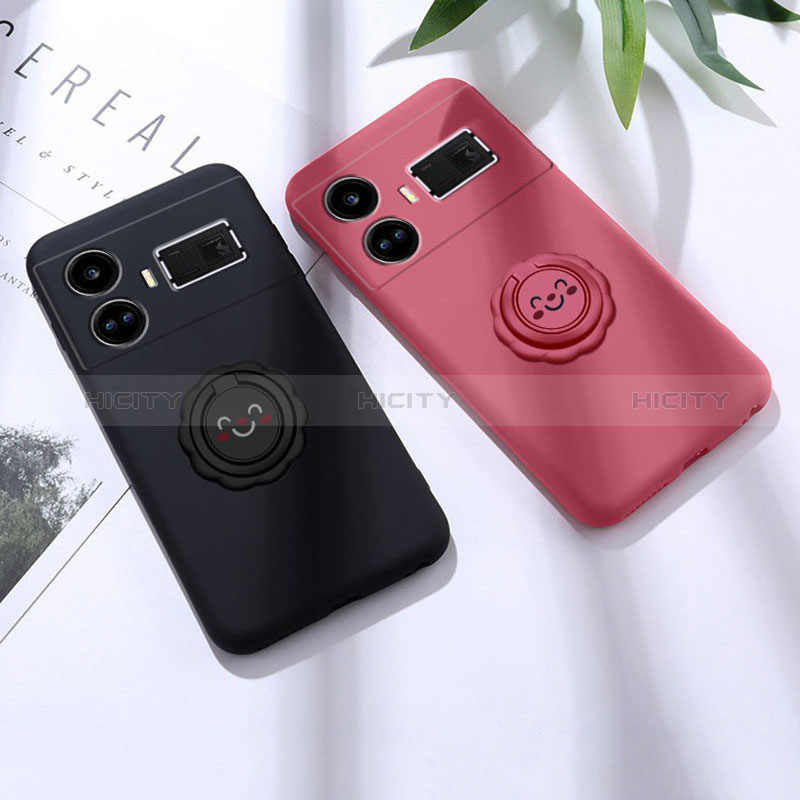 Coque Ultra Fine Silicone Souple Housse Etui avec Support Bague Anneau Aimante Magnetique S02 pour Realme GT Neo5 5G Plus