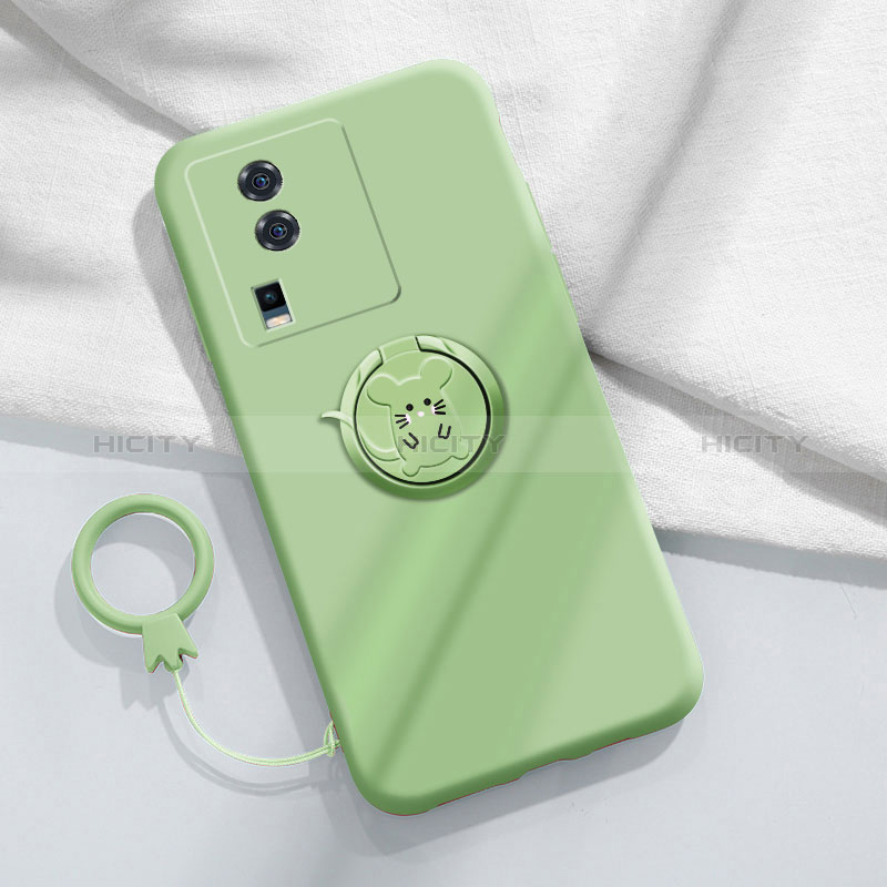 Coque Ultra Fine Silicone Souple Housse Etui avec Support Bague Anneau Aimante Magnetique S02 pour Vivo iQOO Neo7 5G Plus