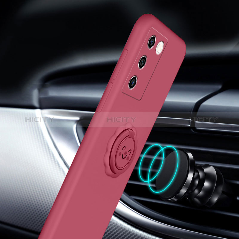 Coque Ultra Fine Silicone Souple Housse Etui avec Support Bague Anneau Aimante Magnetique S02 pour Vivo V27e 5G Plus