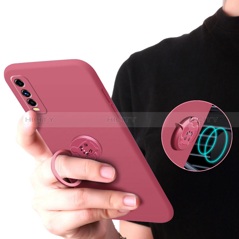 Coque Ultra Fine Silicone Souple Housse Etui avec Support Bague Anneau Aimante Magnetique S02 pour Vivo Y51s 5G Plus