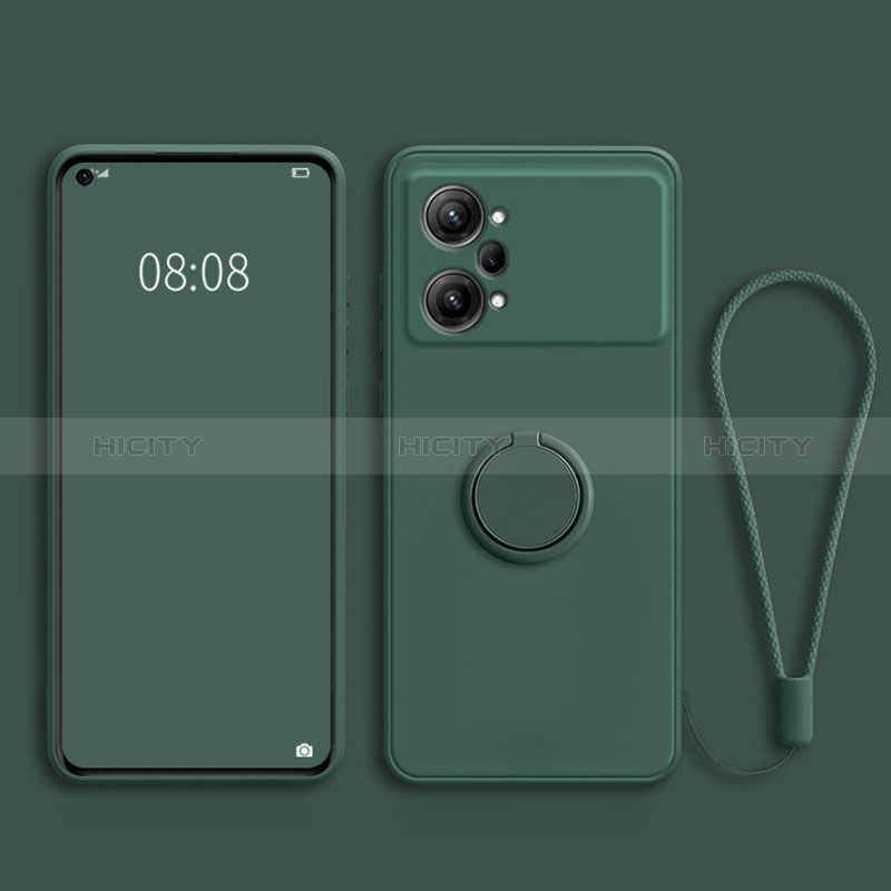 Coque Ultra Fine Silicone Souple Housse Etui avec Support Bague Anneau Aimante Magnetique S03 pour Oppo K10 Pro 5G Vert Nuit Plus