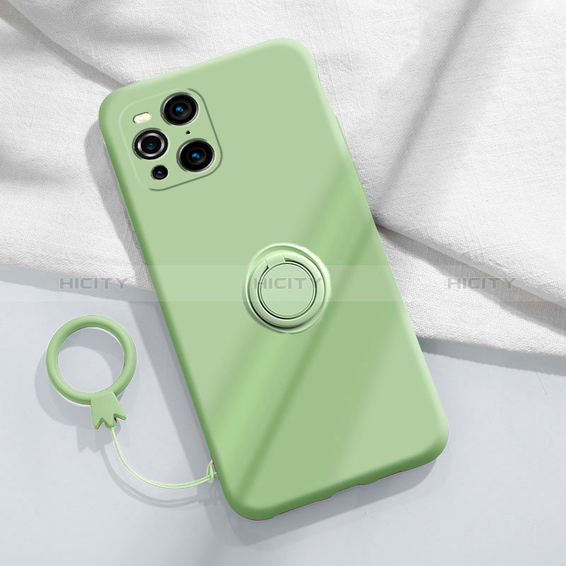 Coque Ultra Fine Silicone Souple Housse Etui avec Support Bague Anneau Aimante Magnetique S04 pour Oppo Find X3 5G Plus